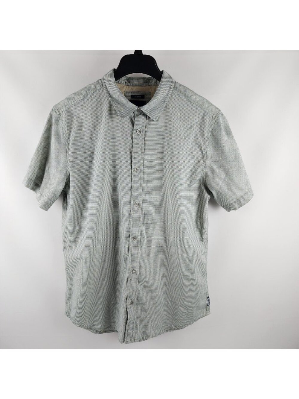 Prana Shirt Mens Large Green Geometric Slim Fit S/S Button Up M1202511